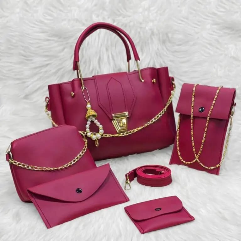 High-Quality 5-Piece Premium Synthetic Leather Bag Set thumbnail