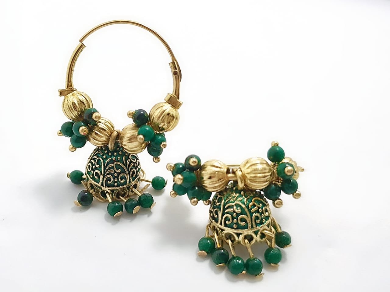 Meenakari Jhumka Hoop Earrings – Handcrafted Elegance