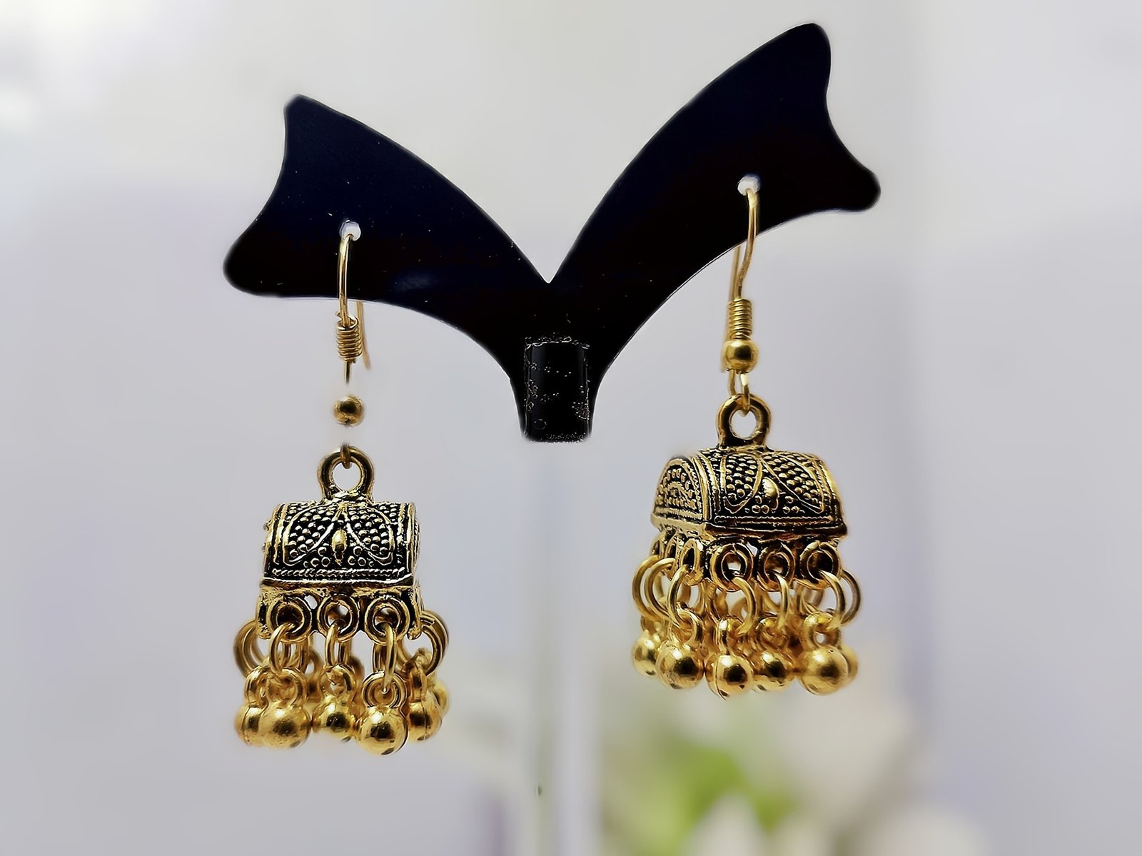 Antique Gold Jhumka Earrings