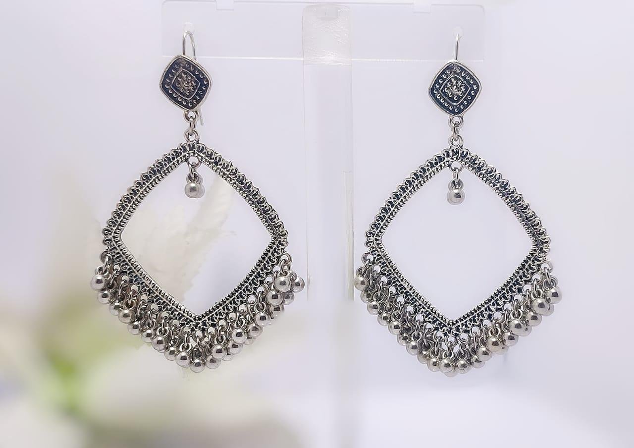 Intricate Teardrop Earrings with Beaded Details