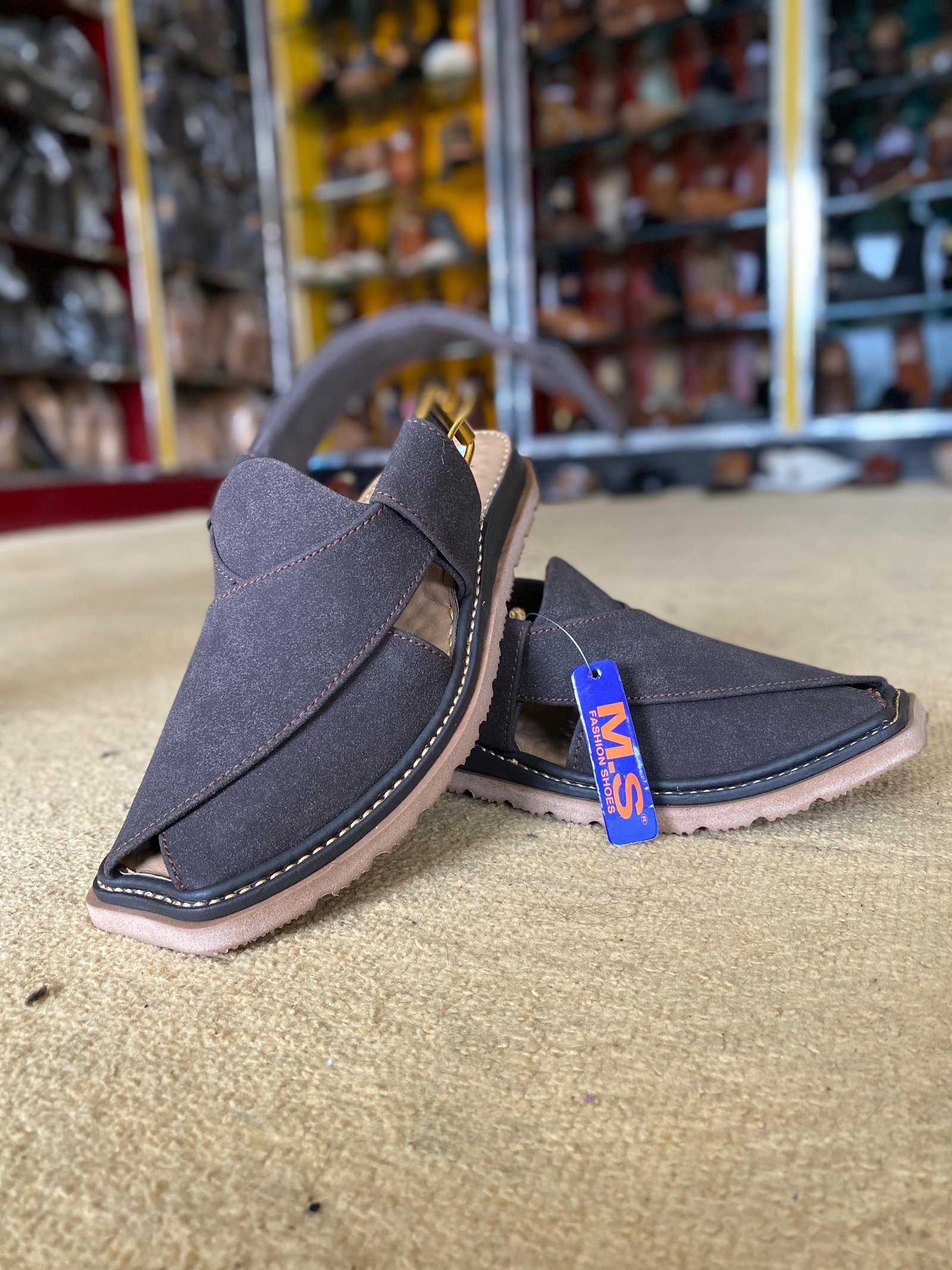 Premium Peshawari Chappal – Dark Brown