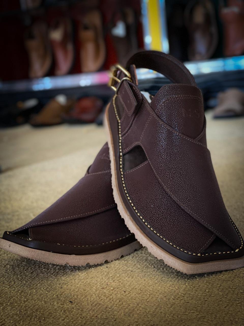 Premium Peshawari Chappal – Dark Brown thumbnail