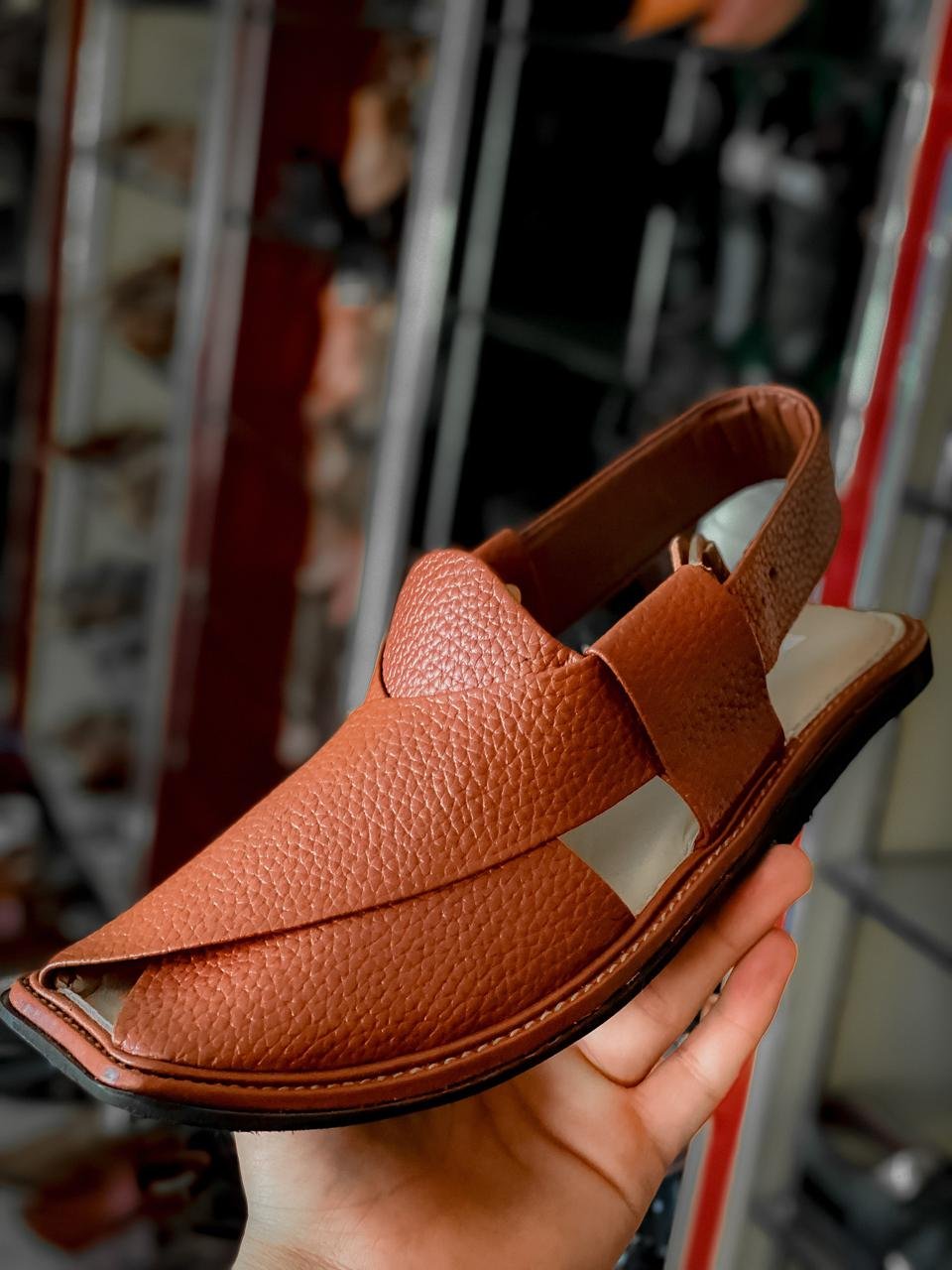 Classic Leather Peshawari Chappal – Chestnut Brown