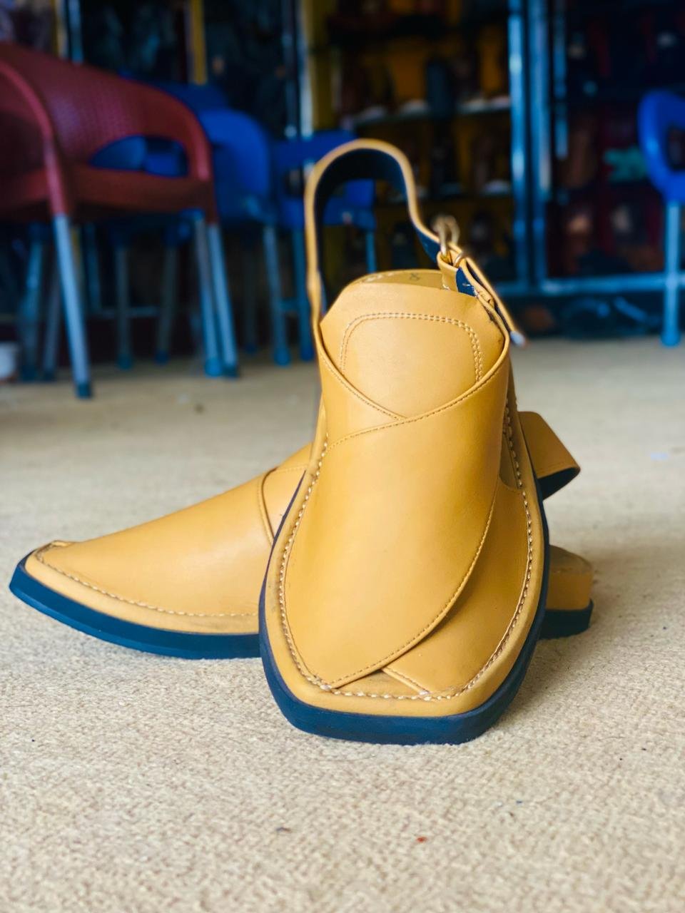 Peshawari Chappal – Mustard Yellow Classic