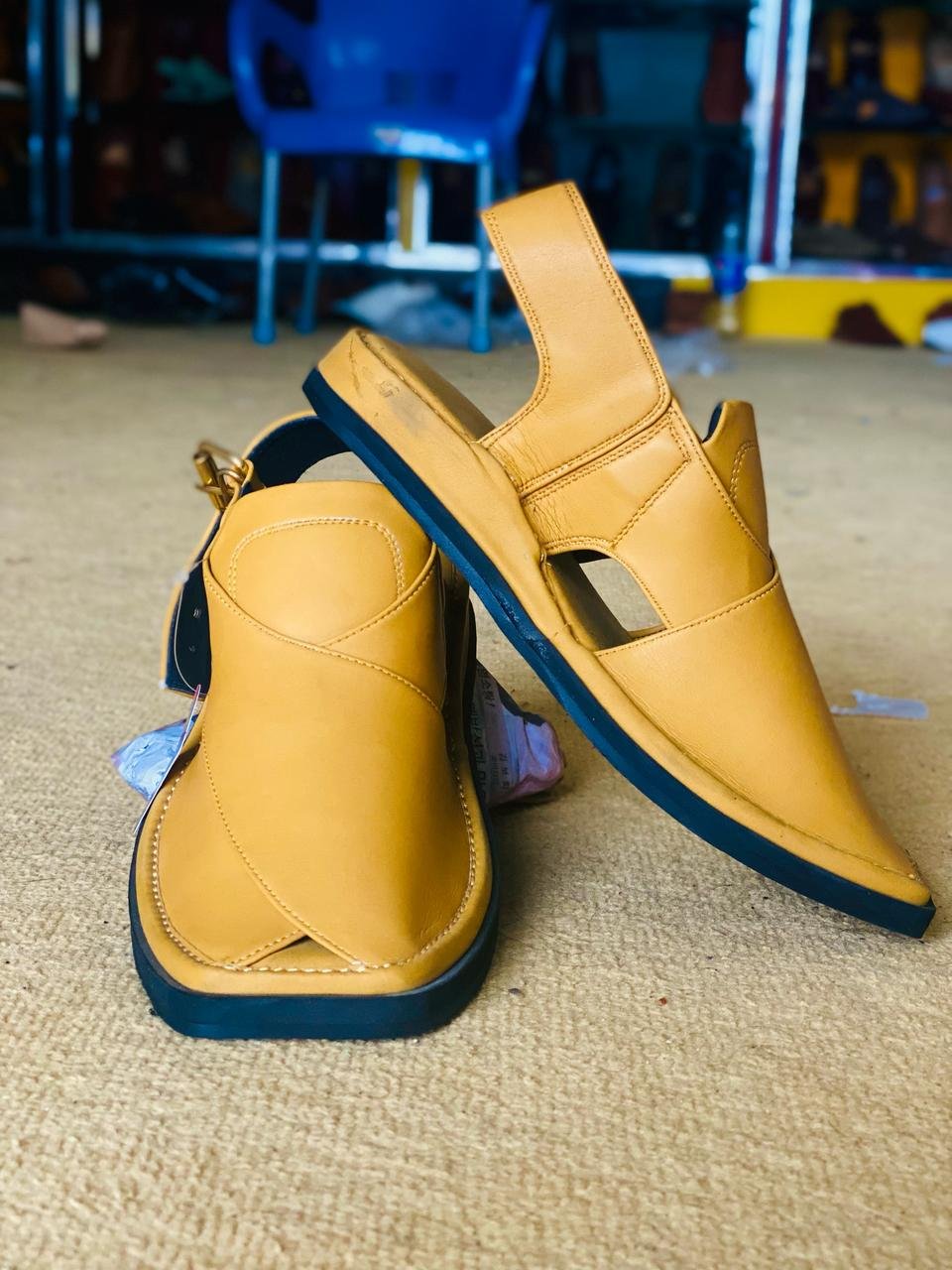 Peshawari Chappal – Mustard Yellow Classic