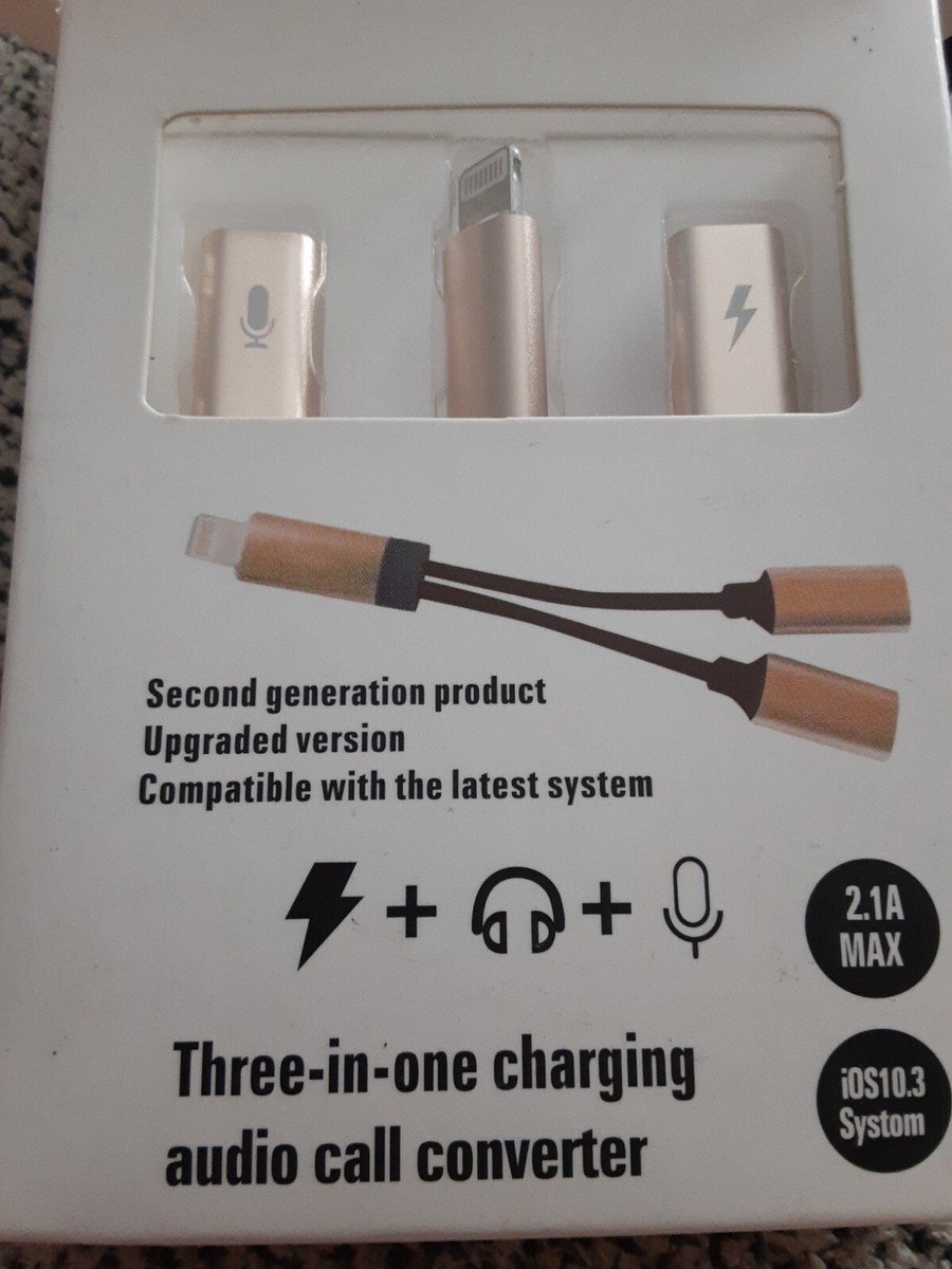 8-Pin 3-in-1 Charger, Audio & Call Converter with 3.5mm Jack (Model 016)